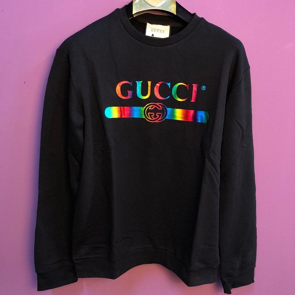 gucci black rainbow hoodie